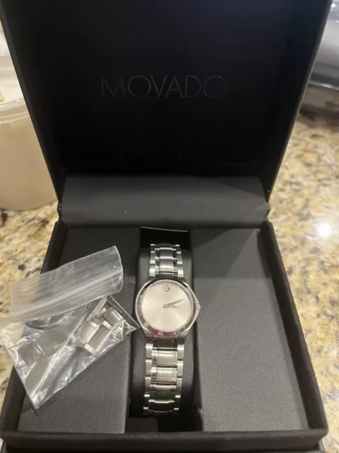 Orologio Movado Museo Classico Donna Quadrante Argento Acciaio Inox 2100017 28mm