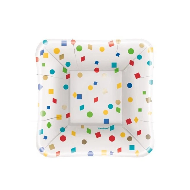 Set Unique Party Piatti Di Carta Dessert Oro - 8 Pezzi, 18 Cm, Per