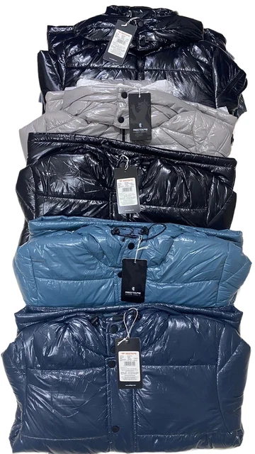 Mens High shine panel puffer jacket