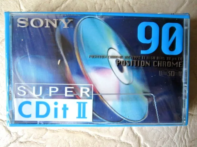 CASSETTE TAPE BLANK SEALED  - 1x SONY SUPER CDit II 90 (Type II) [1992]