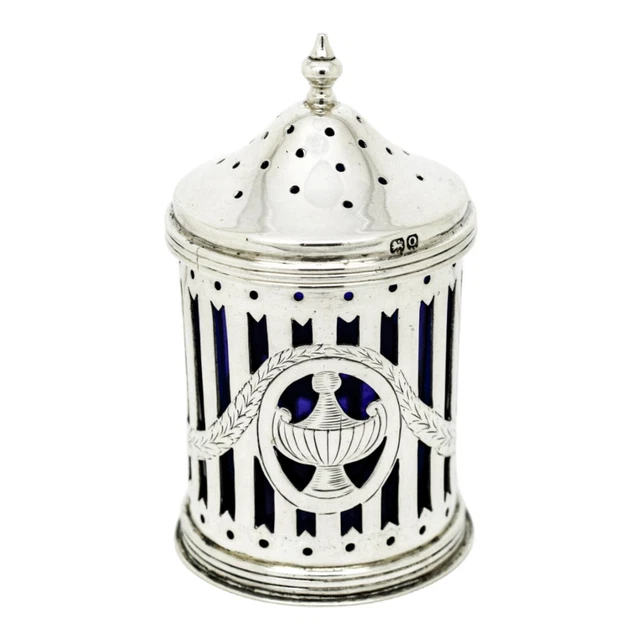 Neoclassico Argento Sterling Bristol Bicchiere Pepe Shaker Zucchero Caster