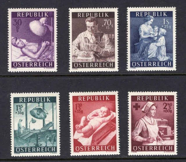 AUSTRIA 1954 Semi-Postal Set #B288-B293. Unmounted Mint - MNH