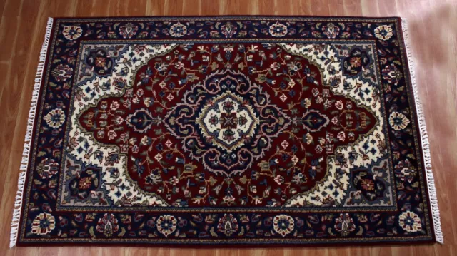 De Turquía Estilo Mano Anudado Lana Alfombra Cuarto Estar Oriental 1.2x1.8m 2