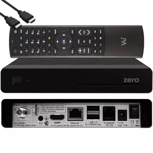 ►VU+ Zero HW Version 2 - 1x DVB-S2 Full-HD Sat Tuner E2 Linux Receiver schwarz✅