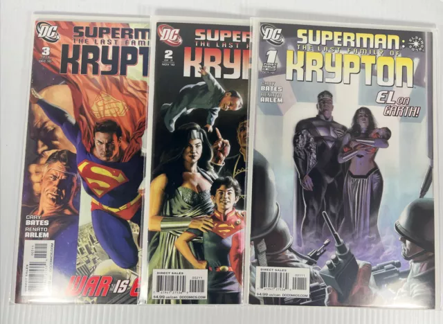 Superman: The Last Family of Krypton #1-3  Complete Set DC 2010 Cary Bates NM/M