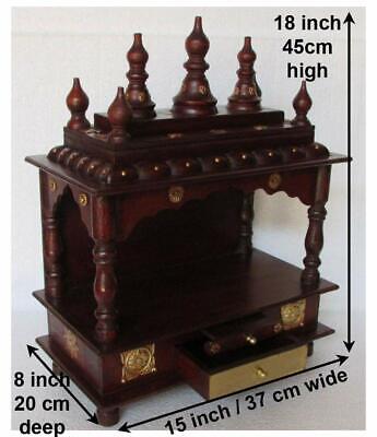Rajasthani Ethnic Handcrafted Wooden Pooja Mandir Of Brown Colour, (15"x8"x18") 2