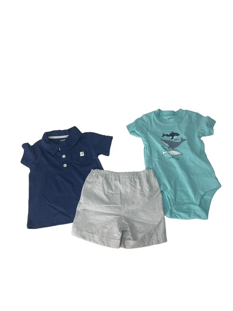 Carter’s baby boy 12 months 3 piece nautical outfit Shorts Bodysuit Shirt