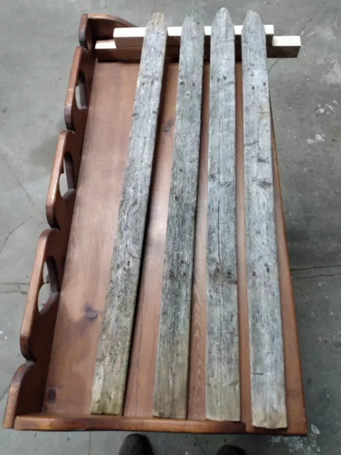35" Weathered Barn Wood      4 Fence Boards Planks     Reclaimed Old Fence Wood