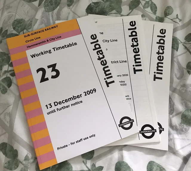 Timetyables LONDON UNDERGROUND WORKING Timetables X3 £5.99 - PicClick UK