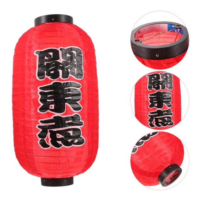 2 Pcs Silk Lanterns Restaurant Izakaya Japanese Red Decor Winter Melon Vintage