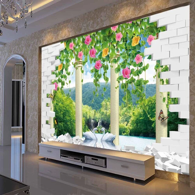 SWAN LAKE CORRIDOR Full Wall Mural Photo Wallpaper Printing 3D Decor