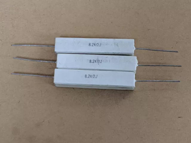 8.2K Ohm J 25 Watt Ceramic Resistors Lots of 3Pcs
