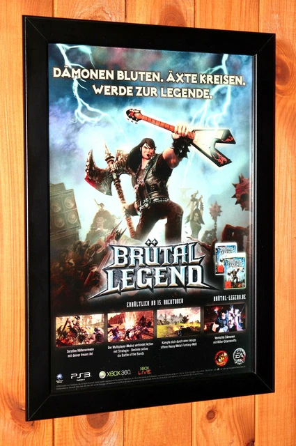 Brütal Legend Video game Xbox 360 PS3 Rare Small Promo Poster / Ad Page Framed