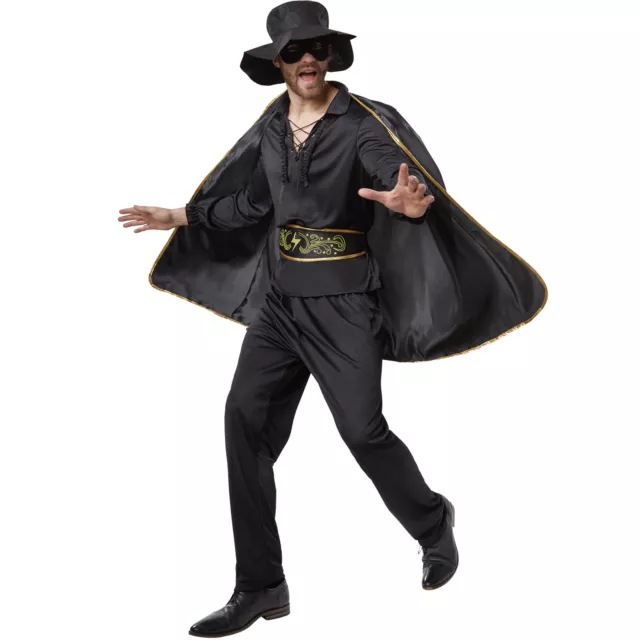 COSTUME PER UOMO Zorro Mantello Maschera e Cappello Party Carnevale nuovo  EUR 32,95 - PicClick IT