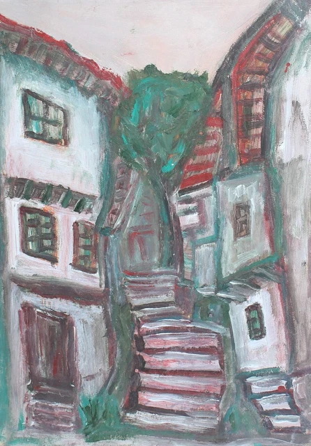 Tableau Unique "Couleurs De La Grande Ville" – Ludmila Eberlein, 2003, Signé