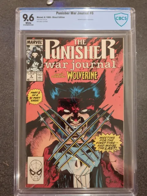 Punisher War Journal #6 June 1989 (1st Wolverine vs Punisher; Jim Lee) 9.6 NM+