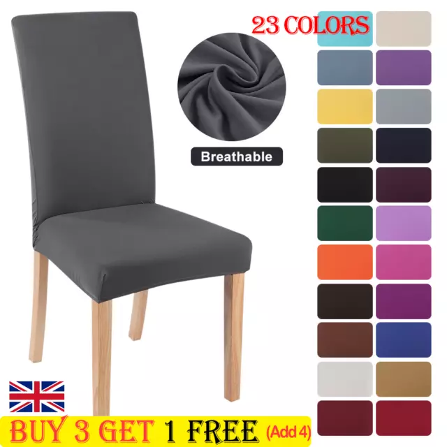 1-4x-Chair Seat Covers Slip Stretch Dining Wedding Banquet Party Removable Cover