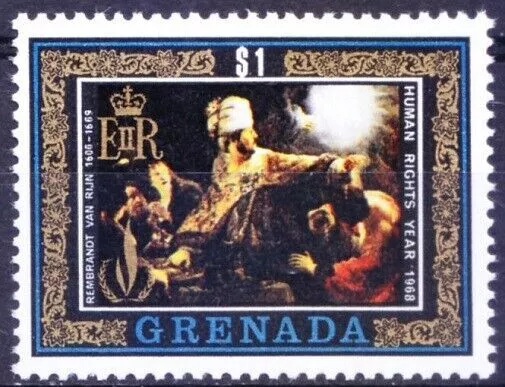 Grenada 1969 MNH, Belshazzar’s Feast, painting by Rembrandt  [Lo]