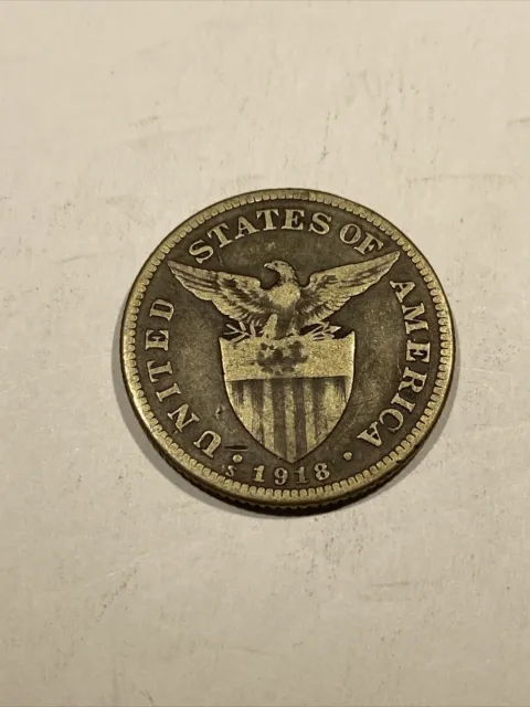 1918-S US/Philippines 50 Centavos