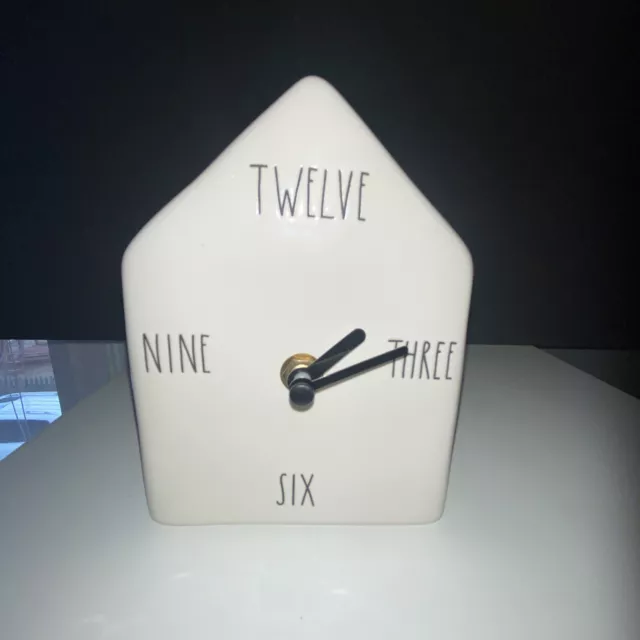 Rae Dunn - Reloj para pajarera - Blanco/Marfil - Artesano por Magenta - Funciona