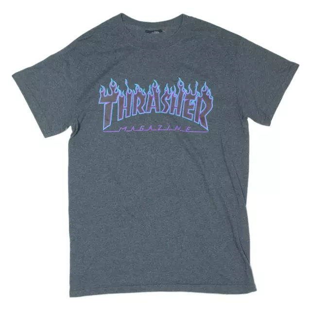 THRASHER Skateboarding Mens T-Shirt Grey Short Sleeve S