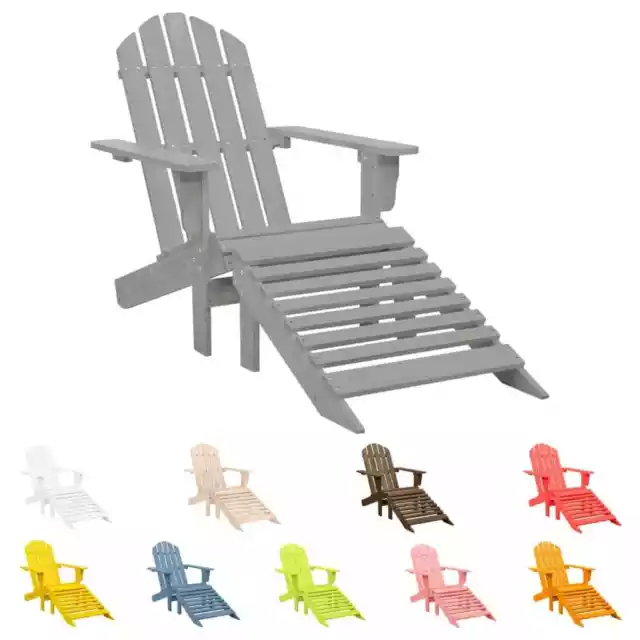 Adirondack Gartenstuhl mit Fußstütze Gartensessel Deckchair Liegestuhl vidaXL