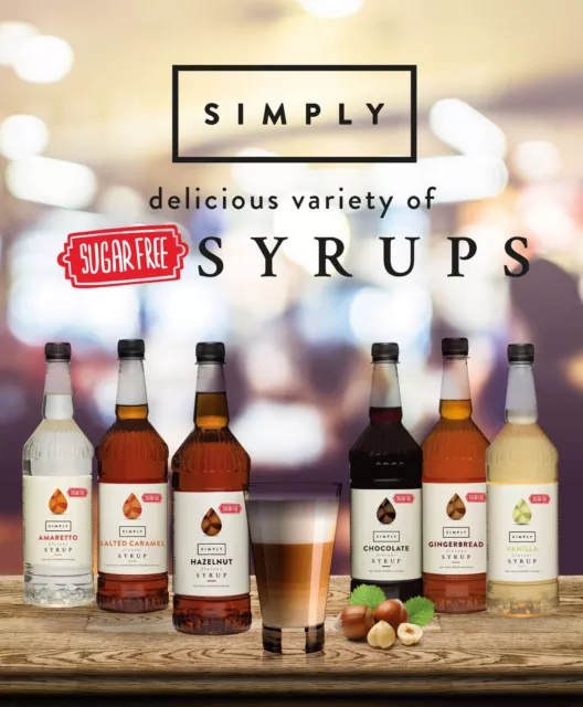 Simply Sugarfree Flavour Sirup 1L, Kaffeesirup zuckerfrei, ohne Zucker, Light