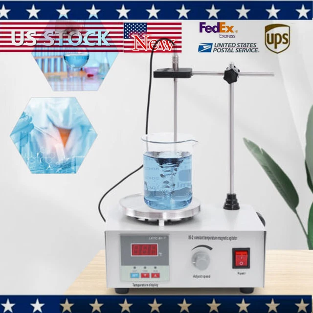85-2 2000ml Magnetic Stirrer with Heating Plate Digital Hotplate Mixer Stir Bar