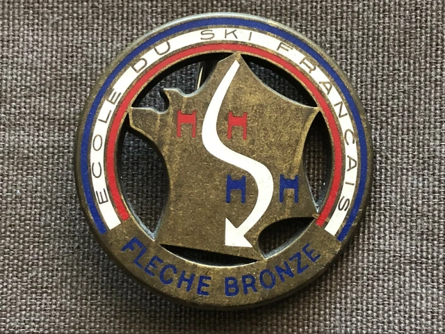 Insigne Badge ESF ancien Ecole du Ski Français Flocon