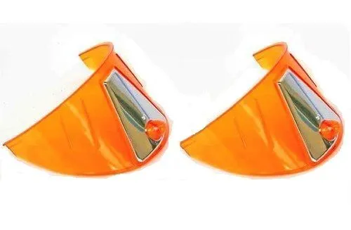 7" Headlight Headlamp Light Bulb Trim Cover Shield Visors Orange Amber Pair New