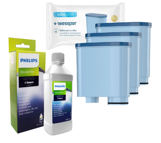 Filtres à eau pour Philips Saeco AquaClean et détartrant Philips 250ml CA6700/10