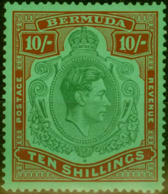 Bermuda 1938 10s Grün & Deep Lake-Emerald SG119 Fein LMM
