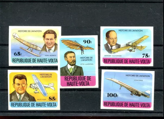 Burkina-Faso (Upper Volta) No. 706 - 710 B Aviation (Planes, MNH) (#81632)