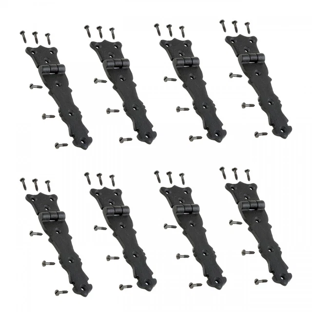 Strap Door or Cabinet Hinge Iron Fleur de Lis  5 1/2 " Door Strap Hinges