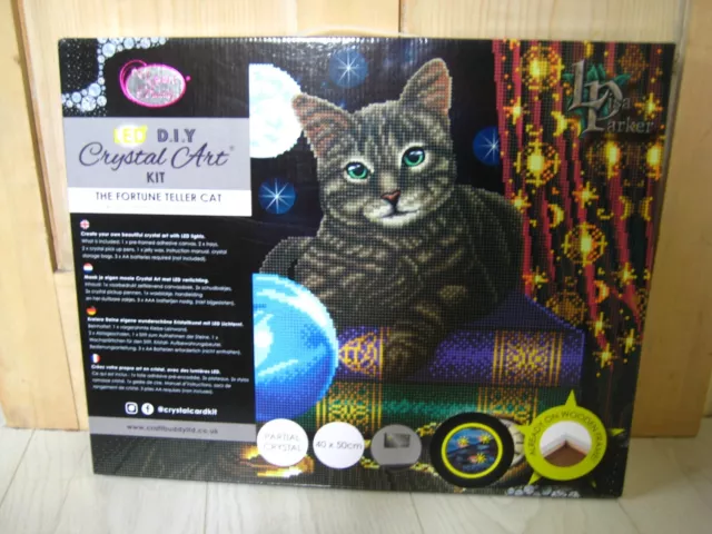 Craft Buddy LED Crystal Art Kit - The Fortune Teller Cat - 5D Diamond Painting