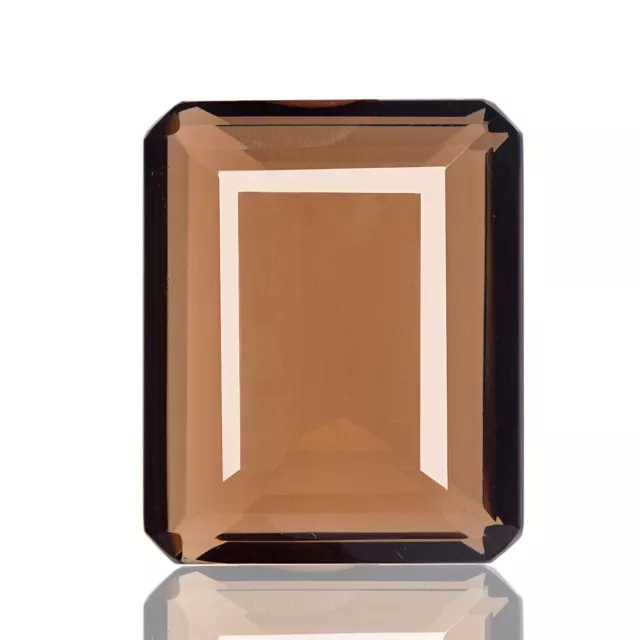 Libre Marron Fumé Topaze 96.00 Ct. 32 MM à Facettes Émeraude Coupe Gemme Pour