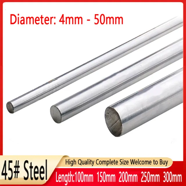 Cylinder Rail Linear Shaft 4mm - 50mm Flexible 45# Steel Smooth Rod Optical Axis