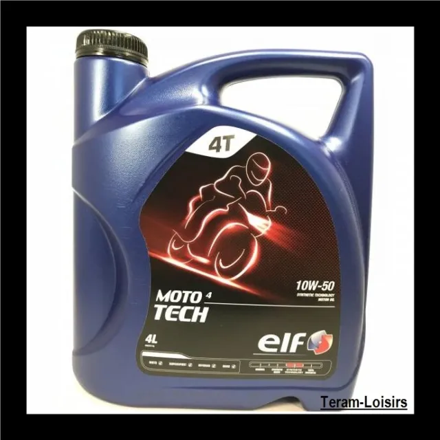 4 Litres Huile Moto ELF MOTO 4 TECH 10W50 - Haute Performance - FRANCE