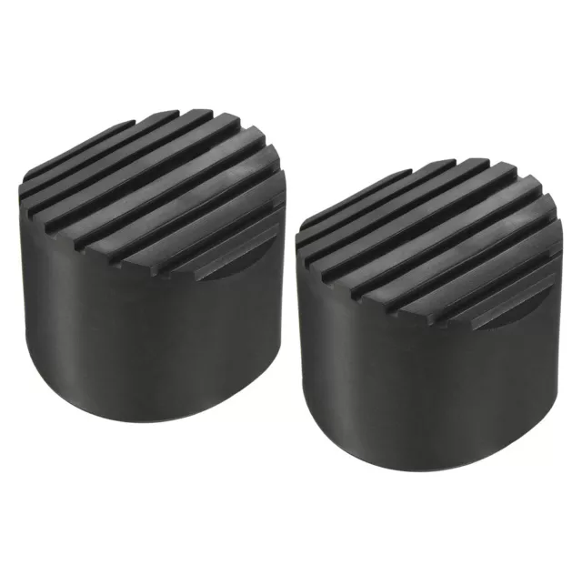 2Pcs 68mm ID Rubber Telescopic Ladder Non-Slip Feet Mat Pad Cover Cushion Black