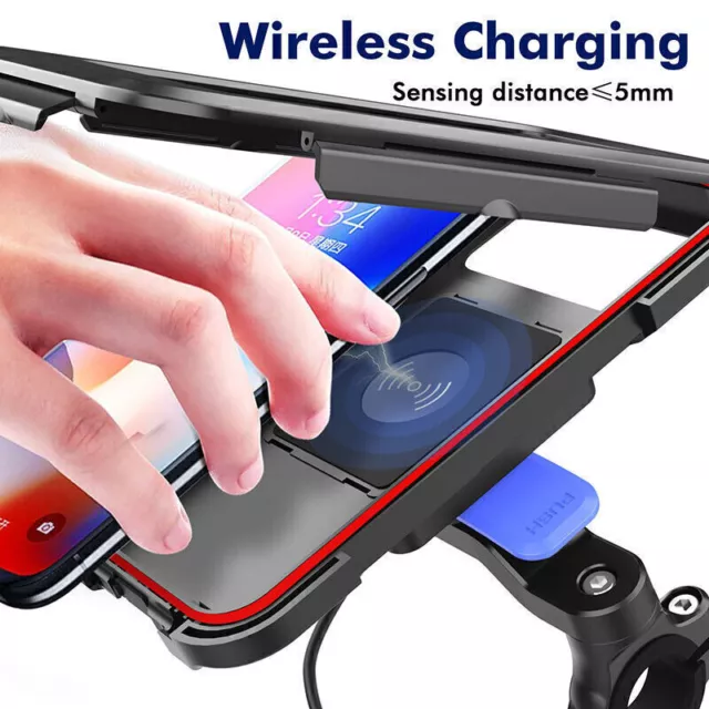 For Samsung iPhone 15W Motorbike Wireless Phone Charger Motorcycle Holder Mount