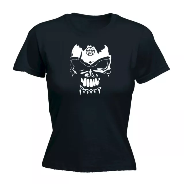 Skull Pentagram Fashion - Funny Womens Ladies Top T Shirt T-Shirt Shirts Tshirt