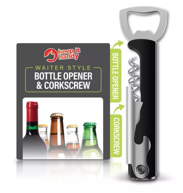 Metal Bottle Opener | Beer Bar Wine Corkscrew Professional Waiters Friend Tool