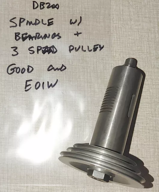 Emco Unimat DB200 Lathe M12x1 Spindle w/ Bearings & 3 Speed Pulley E01W