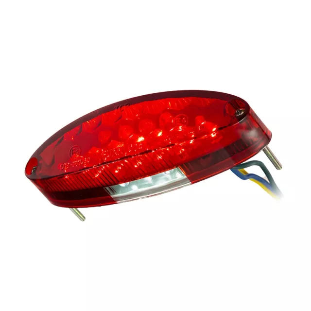 Universal Motorrad LED Mini Rücklicht NUMBER1 rot mit Nummernschildbeleuchtung