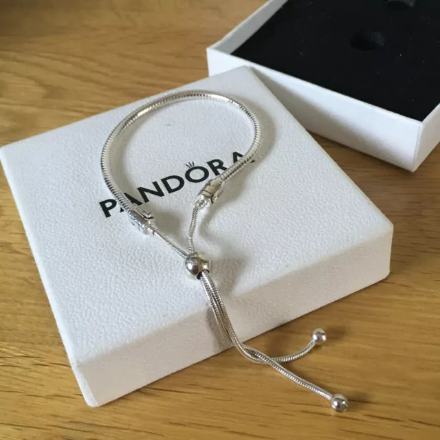 Pandora Silver Adjustable Tennis Bracelet 16 Cm.