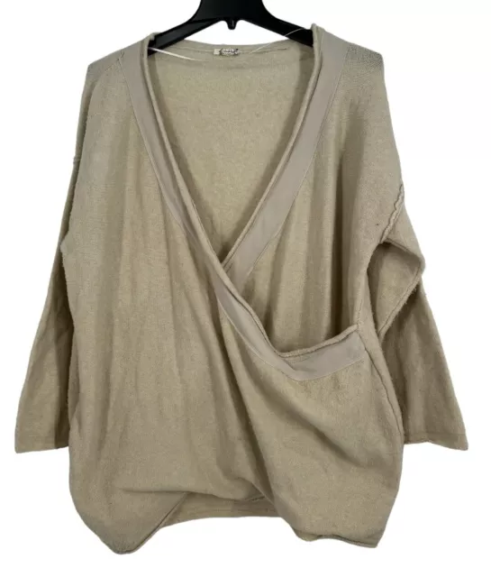 Free People Intimately Women's Oversized Wrap Sweater in Beige Size Large