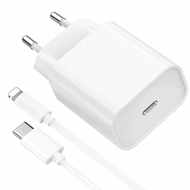 Chargeur Cable USB C+ Adaptateur 20W Rapide pour iPhone 13/12/11/XR/Xs/Max/8/7