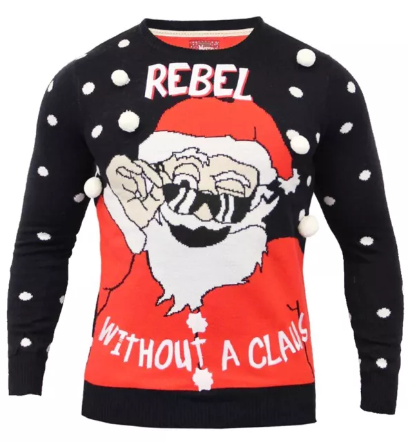 uomo Maglione natalizio Natale MAGLIA Babbo Novità NUOVI MISURA S M L XL Rosso