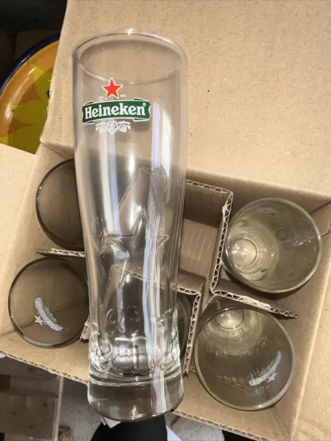 6 VERRES BIERE HEINEKEN STAR 15 CL NEUF. Format Rare