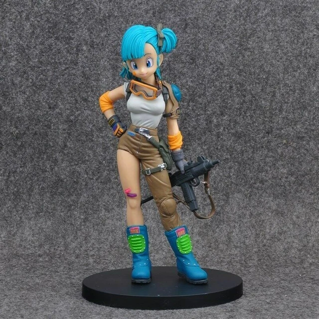 NEW ANIME JUVENILE Bulma Submachine gun Standing posture PVC Figure No ...